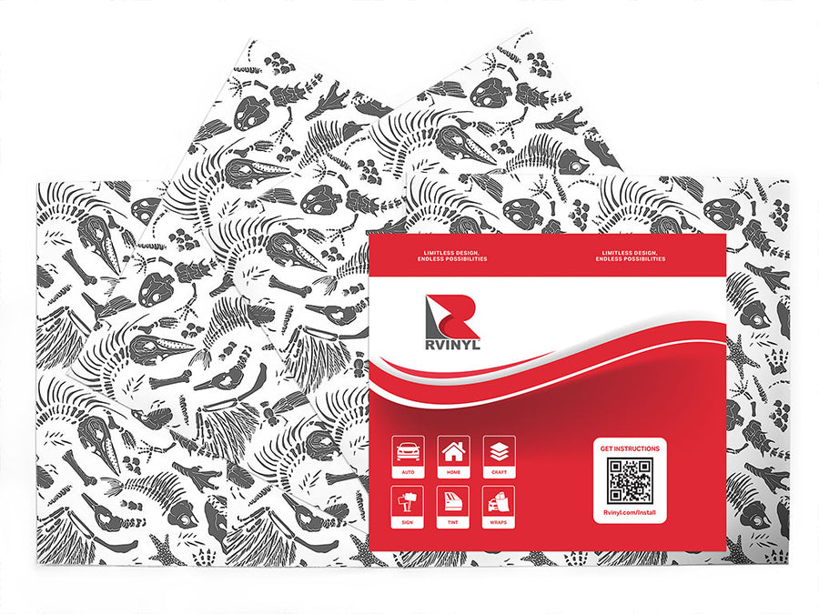 archeological remains dinosaur Craft Vinyl Sheet Pack