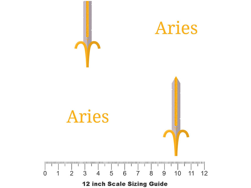 Aries Swords Astrology Vinyl Film Pattern Size 12 inch Scale~Rwraps Aries Swords Astrology Sizing Chart~2