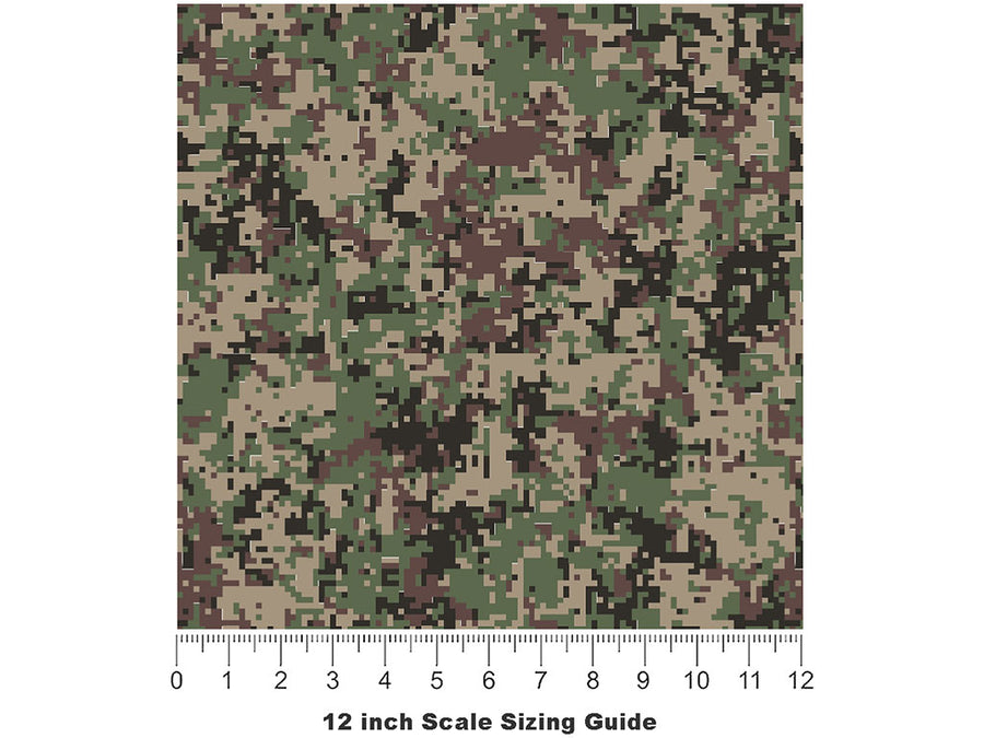 Army EMR Camouflage Vinyl Film Pattern Size 12 inch Scale~Rwraps Army EMR Camouflage Sizing Chart~3