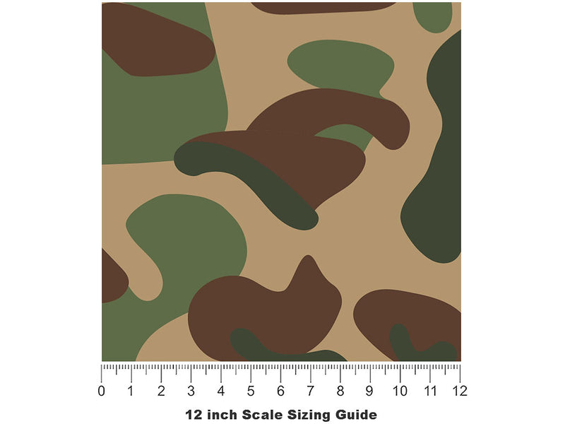 Army Machine Camouflage Vinyl Film Pattern Size 12 inch Scale~Rwraps Army Machine Camouflage Sizing Chart~3