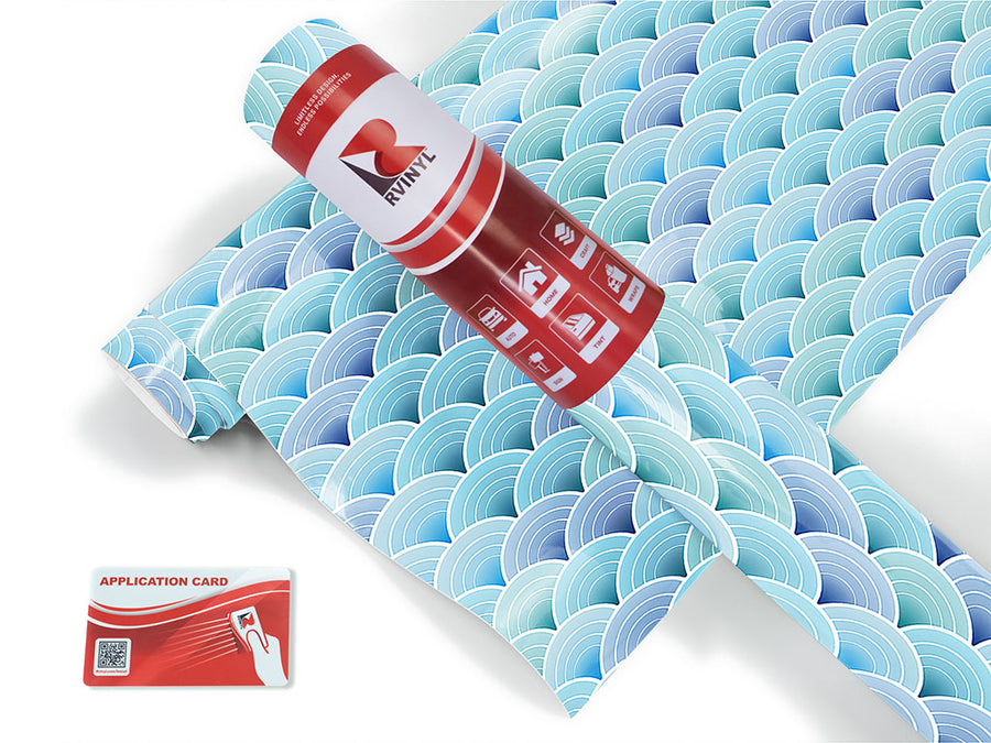 art deco waves water Craft Vinyl Roll