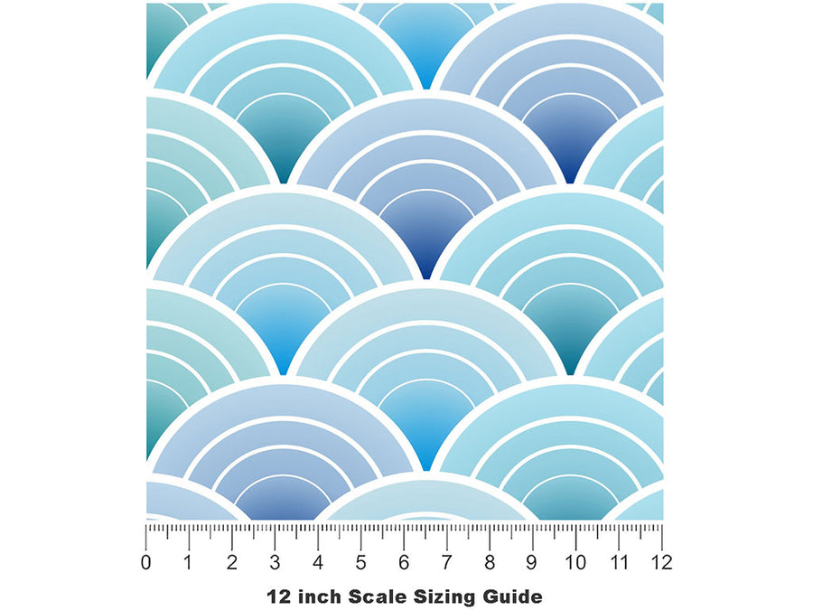 Art Deco Waves Water Vinyl Film Pattern Size 12 inch Scale~Rwraps Art Deco Waves Water Sizing Chart~2