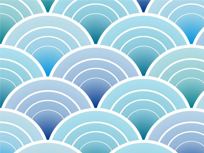 Art Deco Waves Water Vinyl Wrap Pattern~Rwraps Series 914 Digitally Printed Vinyl Wrap~0