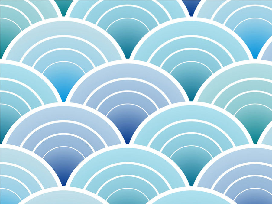 Art Deco Waves Water Vinyl Wrap Pattern~Rwraps Series 914 Digitally Printed Vinyl Wrap~0