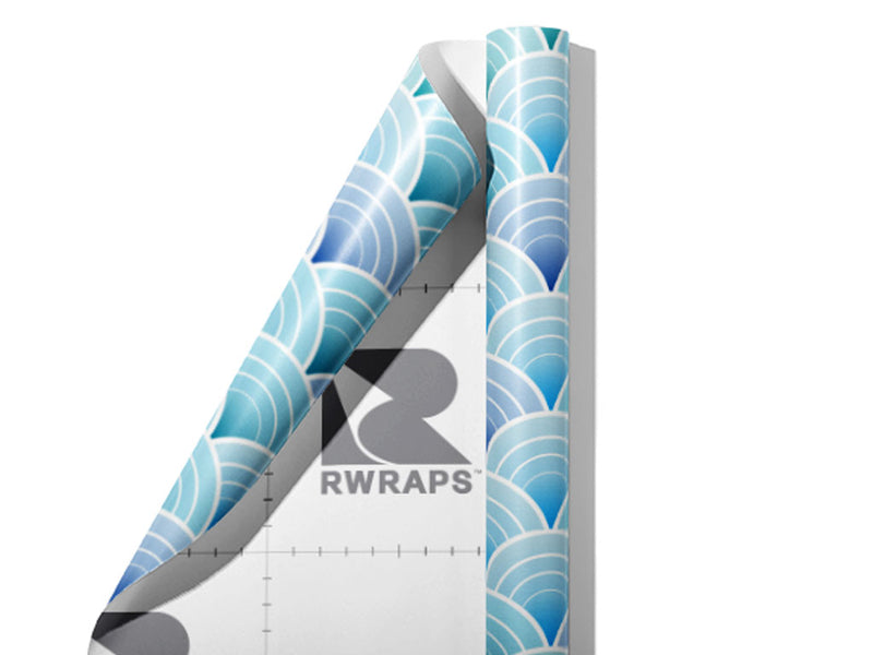 Art Deco Waves Water Wrap Film Sheets~Rwraps Series 914 Art Deco Waves Water Scrolled Sheet~3