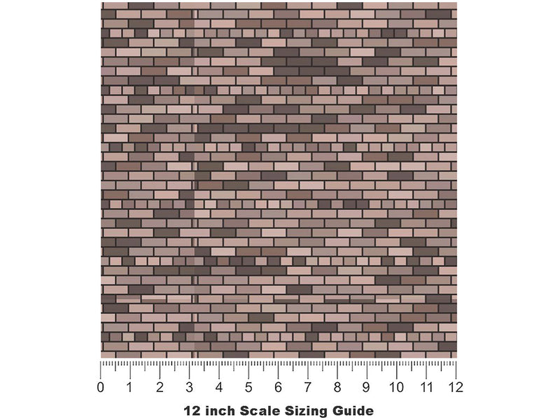 Ash Grey Brick Vinyl Film Pattern Size 12 inch Scale~Rwraps Ash Grey Brick Sizing Chart~3