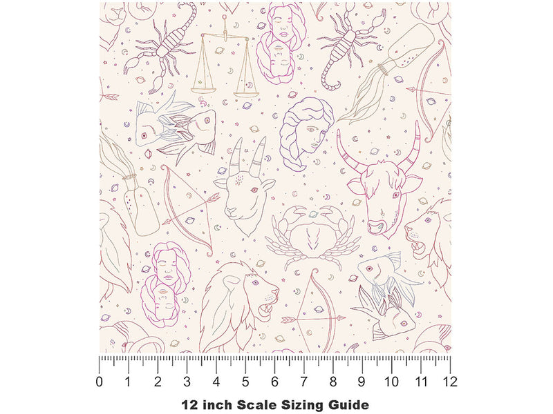 Astrological Outlines Astrology Vinyl Film Pattern Size 12 inch Scale~Rwraps Astrological Outlines Astrology Sizing Chart~2