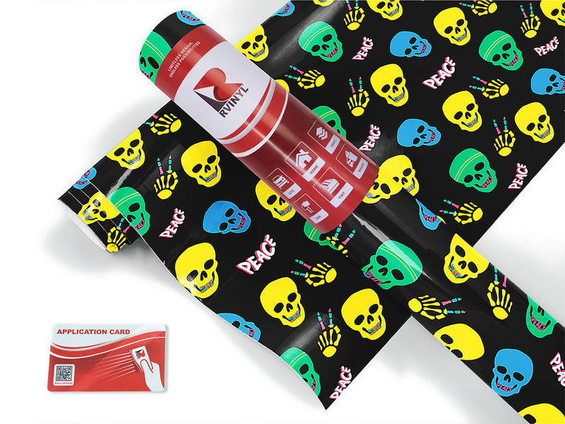 at peace skull and bones Craft Vinyl Roll
