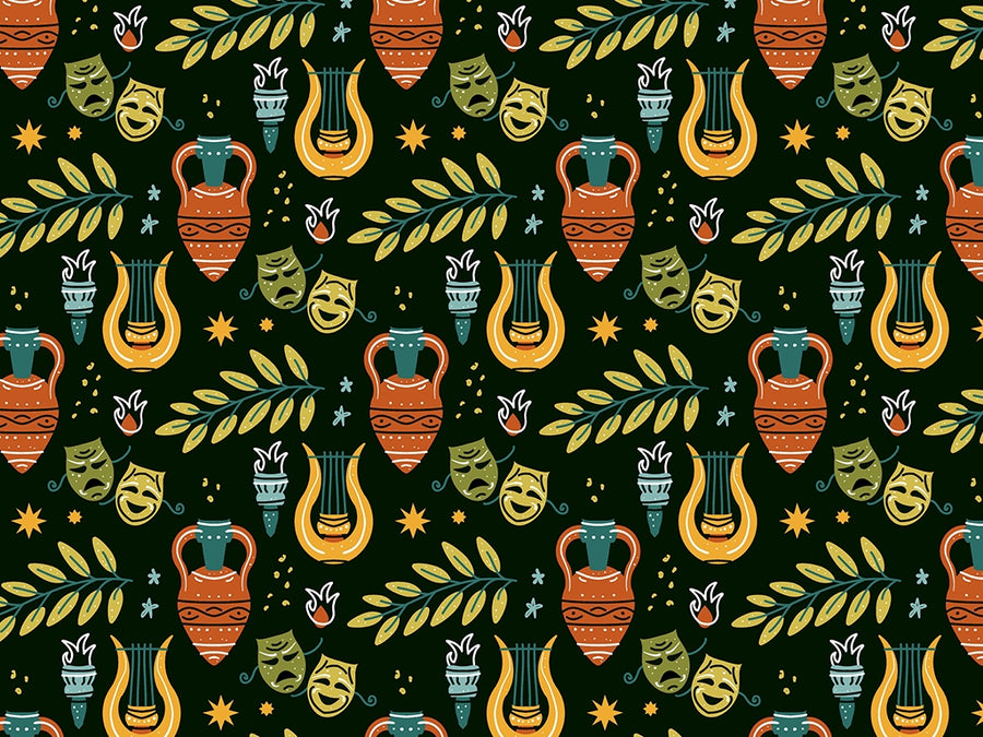 Athenian Dionysia Greco Roman Vinyl Wrap Pattern~Rwraps Series 914 Digitally Printed Vinyl Wrap~0