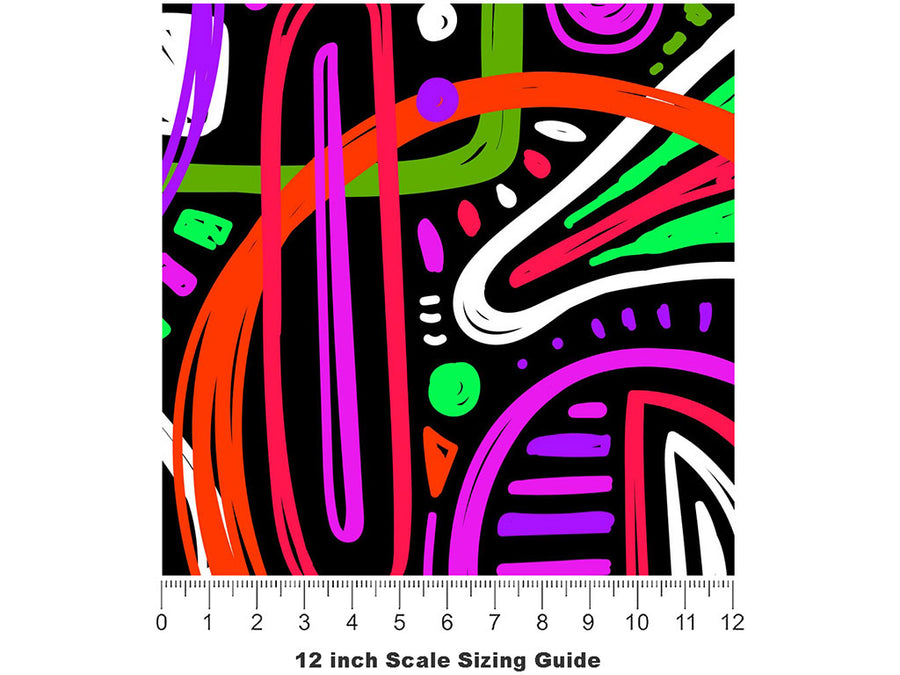 Atlantic City Abstract Vinyl Film Pattern Size 12 inch Scale~Rwraps Atlantic City Abstract Sizing Chart~2