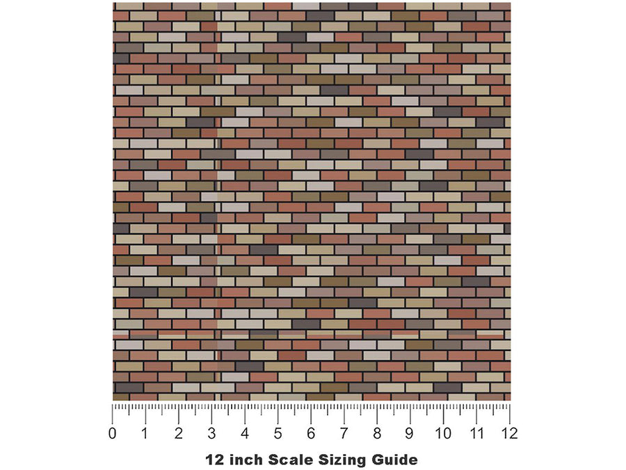 Auburn Brick Vinyl Film Pattern Size 12 inch Scale~Rwraps Auburn Brick Sizing Chart~3