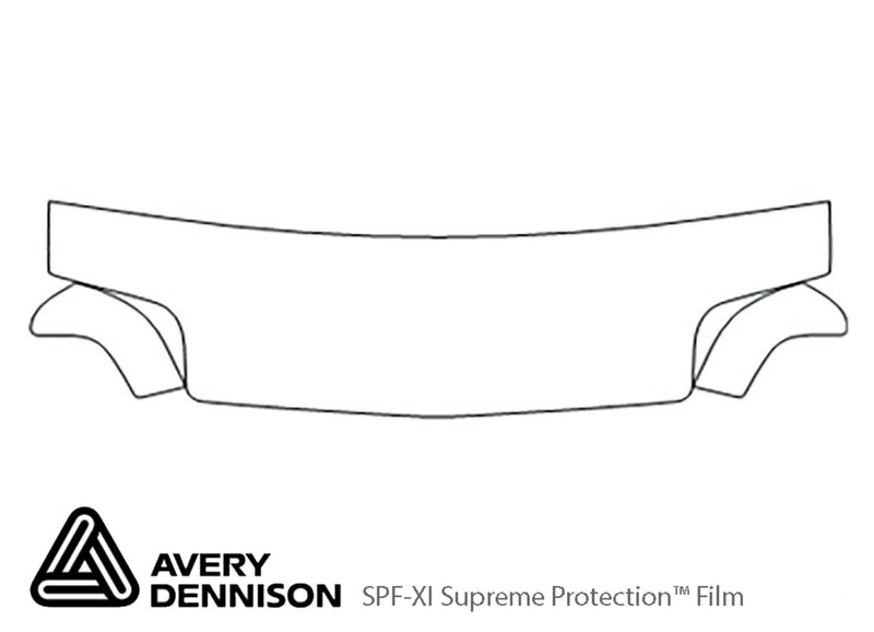 90 Avery Dennison Clear Bra Hood Precut PPF Diagram