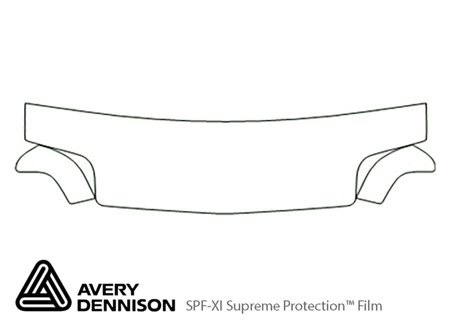 90 Avery Dennison Clear Bra Hood Precut PPF Diagram