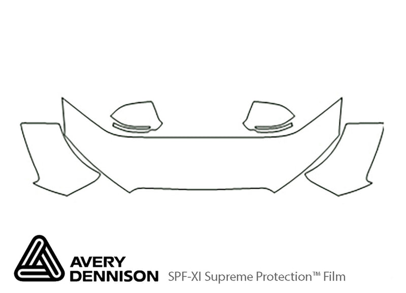 a8 Avery Dennison Clear Bra Hood Precut PPF Diagram
