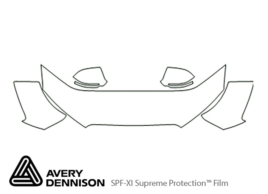 a8 Avery Dennison Clear Bra Hood Precut PPF Diagram