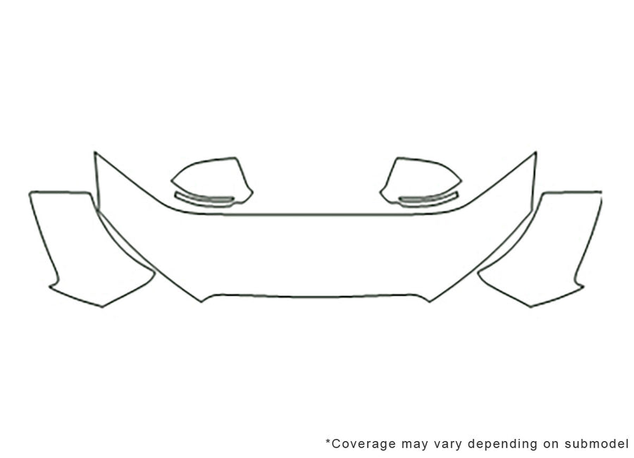 a8 3M Clear Bra Hood Precut PPF Diagram