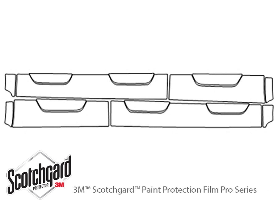 q3 3M Clear Bra Door Cup Precut PPF Diagram