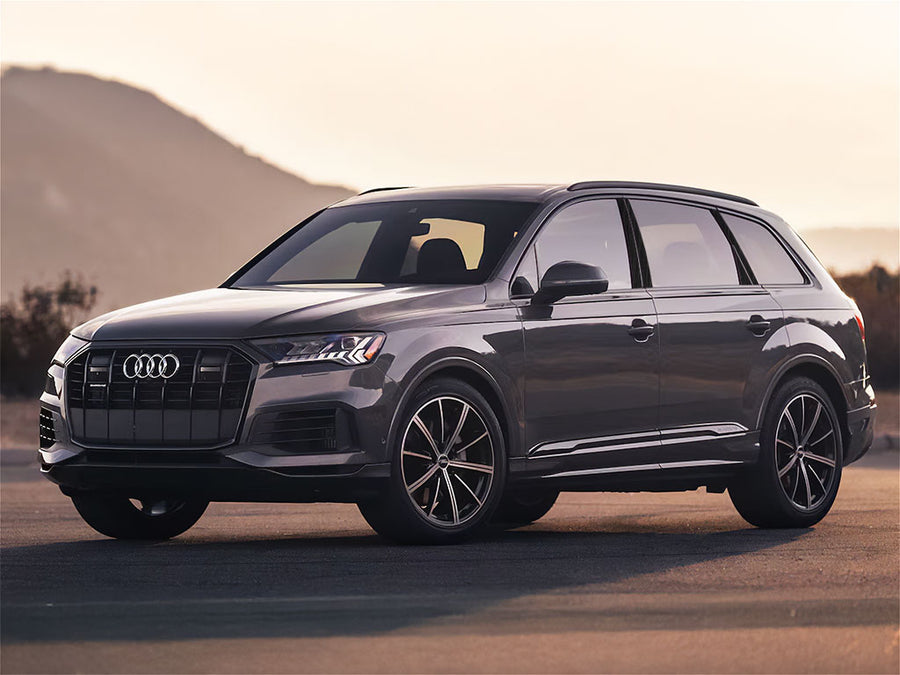 audi q7 2020-2024 Brushed Aluminum Black Pillar Trim