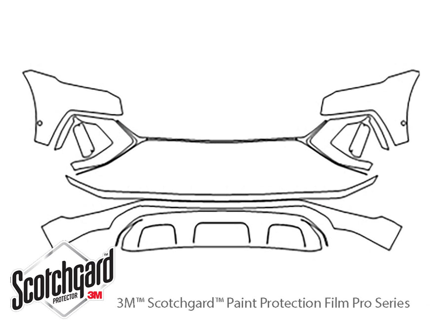 q8 3M Clear Bra Bumper Precut PPF Diagram