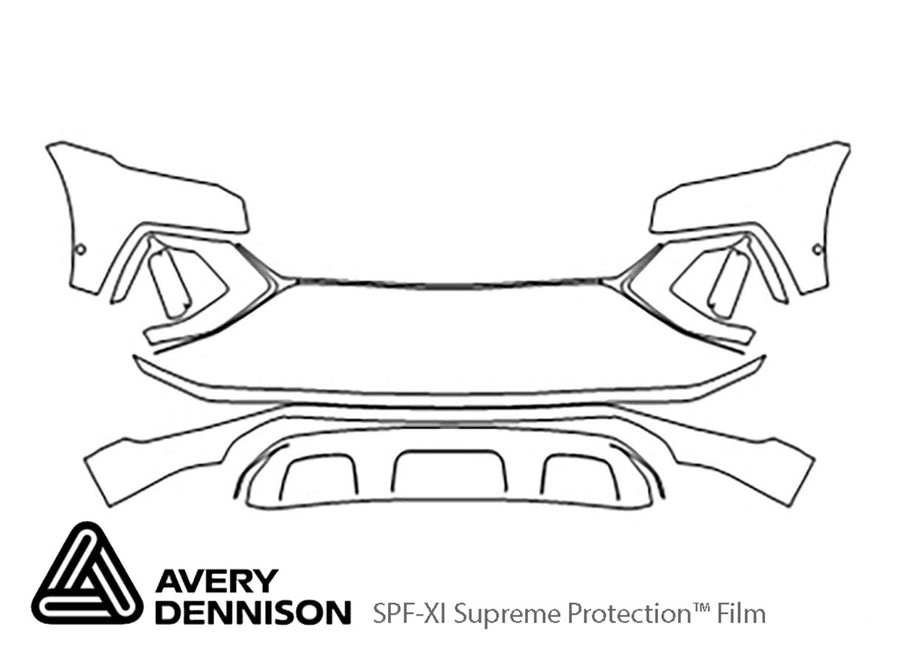 q8 Avery Dennison Clear Bra Bumper Precut PPF Diagram