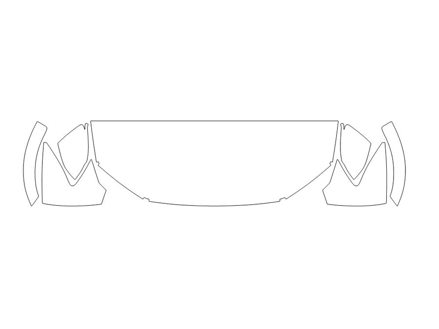 q8 Avery Dennison Clear Bra Hood Precut PPF Diagram