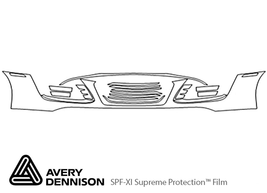 r8 Avery Dennison Clear Bra Bumper Precut PPF Diagram