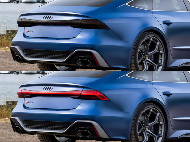 rs 7 Before and After Smoked Taillights