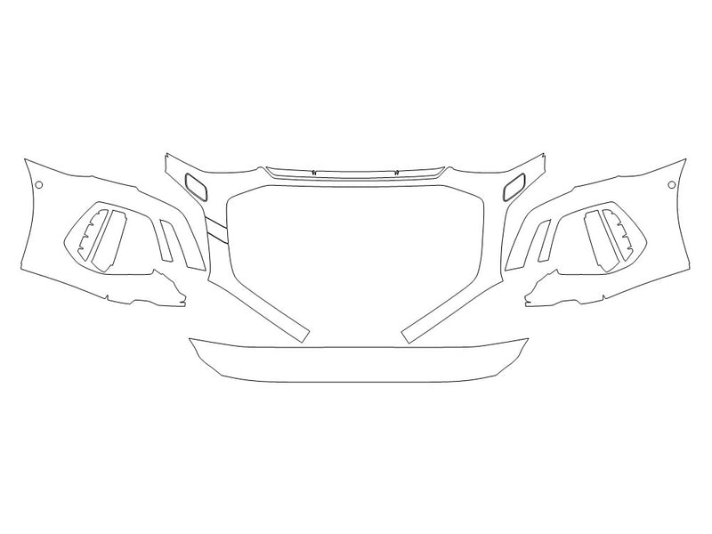 rs3 Avery Dennison Clear Bra Bumper Precut PPF Diagram