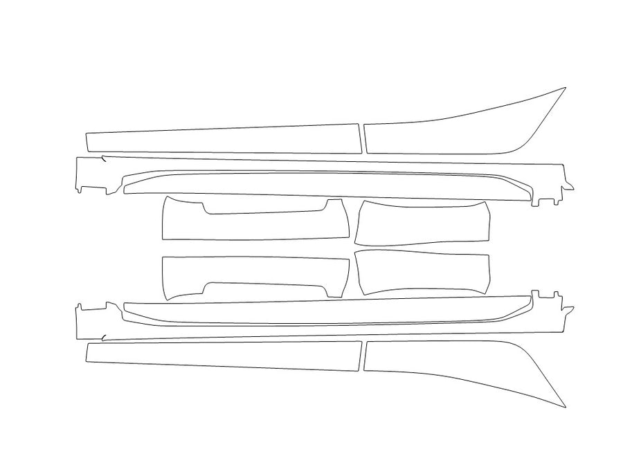 rs3 Avery Dennison Clear Bra Door Cup Precut PPF Diagram