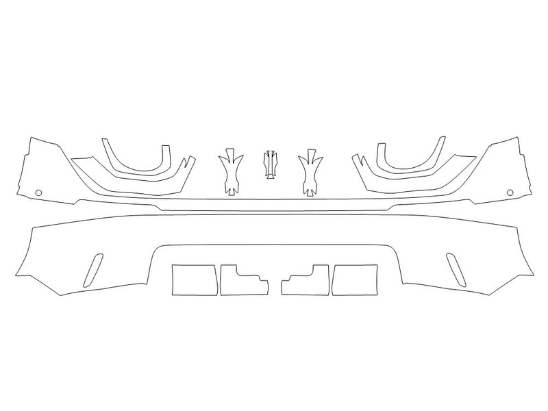rsq8 Avery Dennison Clear Bra Door Cup Precut PPF Diagram