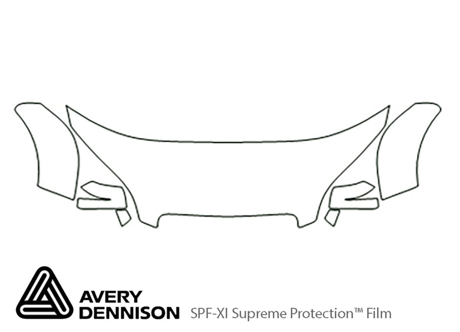 tts Avery Dennison Clear Bra Hood Precut PPF Diagram