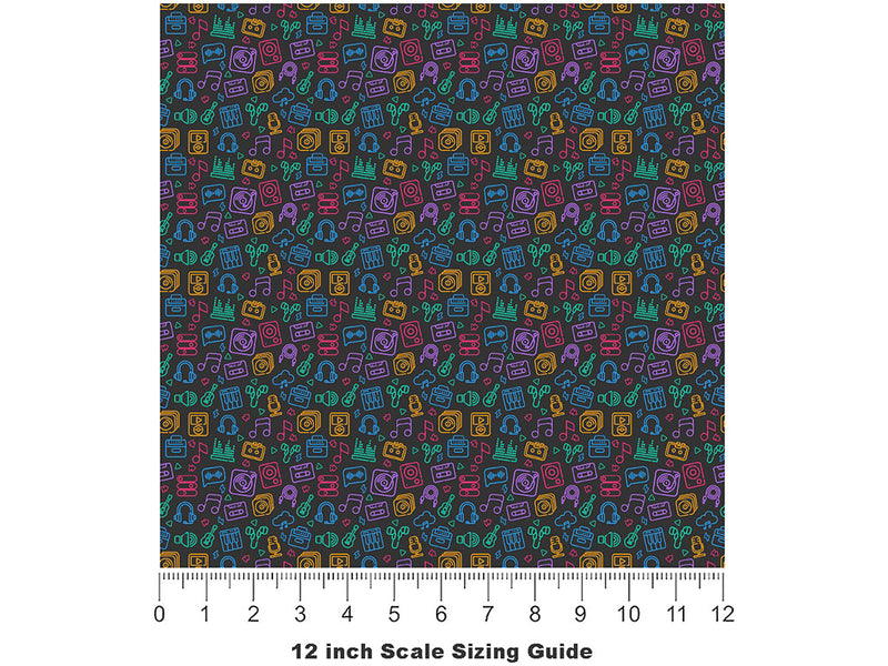 Audio Export Music Vinyl Film Pattern Size 12 inch Scale~Rwraps Audio Export Music Sizing Chart~2