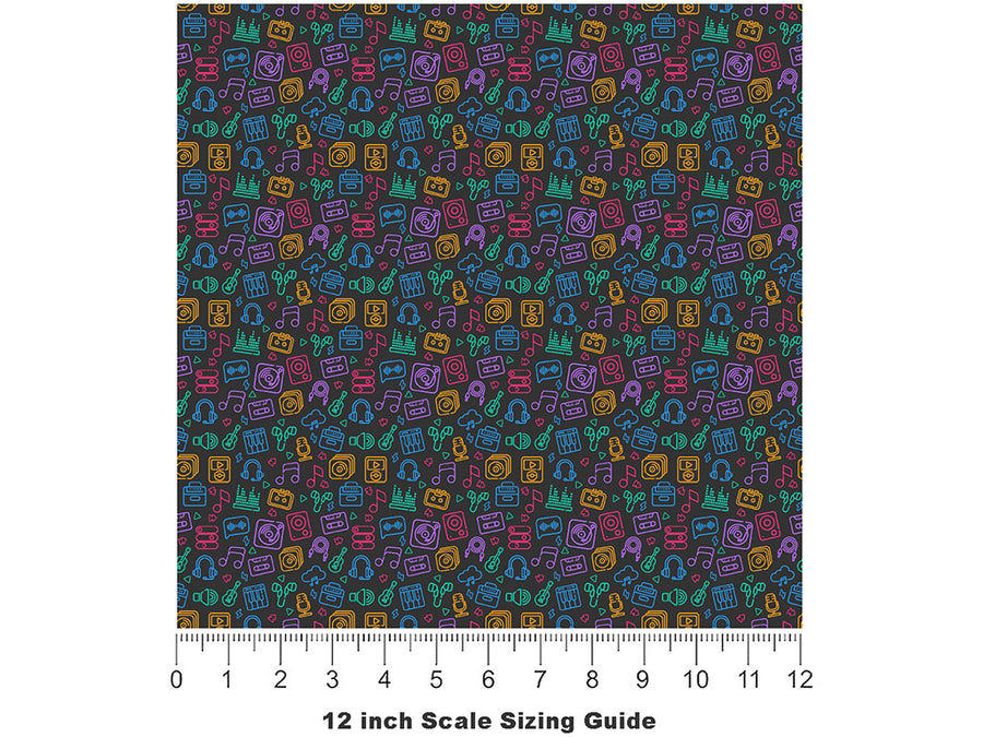 Audio Export Music Vinyl Film Pattern Size 12 inch Scale~Rwraps Audio Export Music Sizing Chart~2