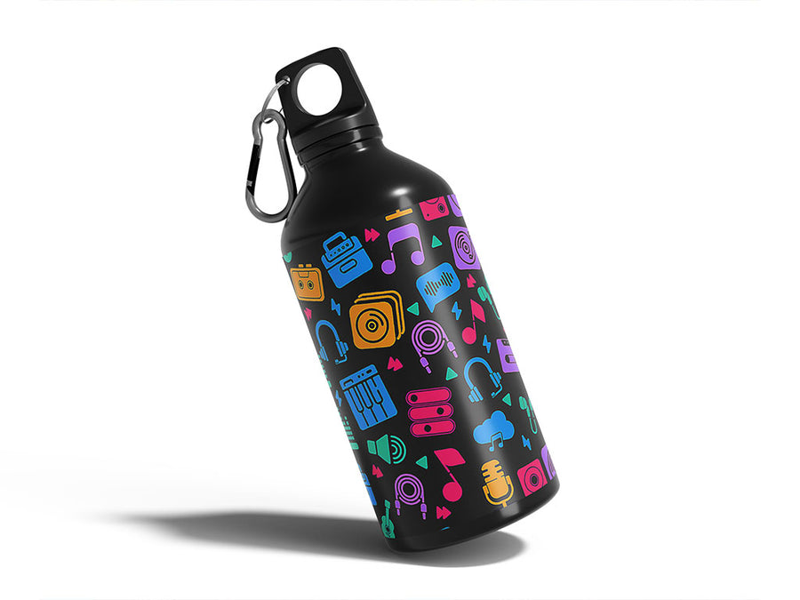 audio input music Water Bottle DIY Stickers