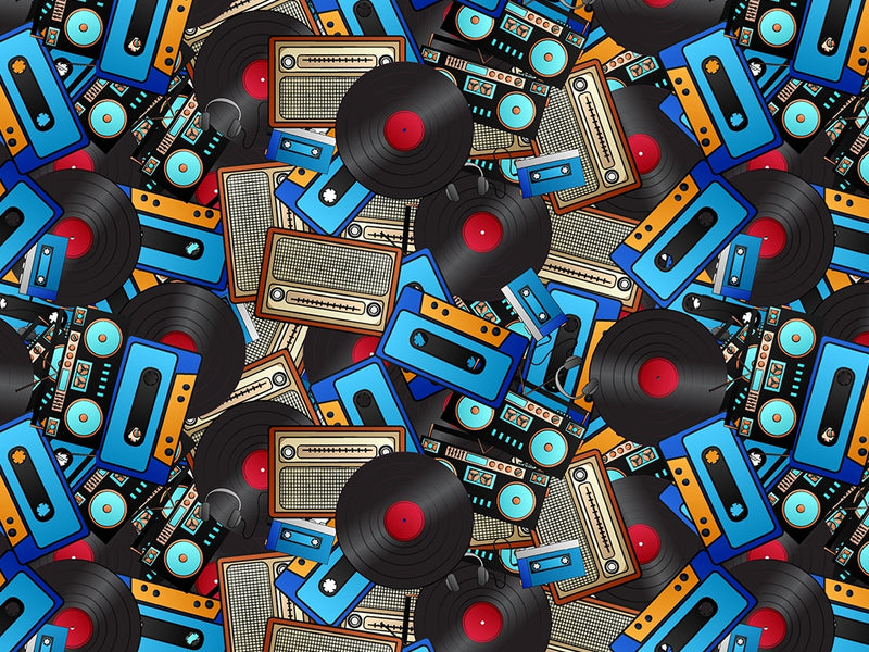Audio Playback Music Vinyl Wrap Pattern~Rwraps Series 914 Digitally Printed Vinyl Wrap~0