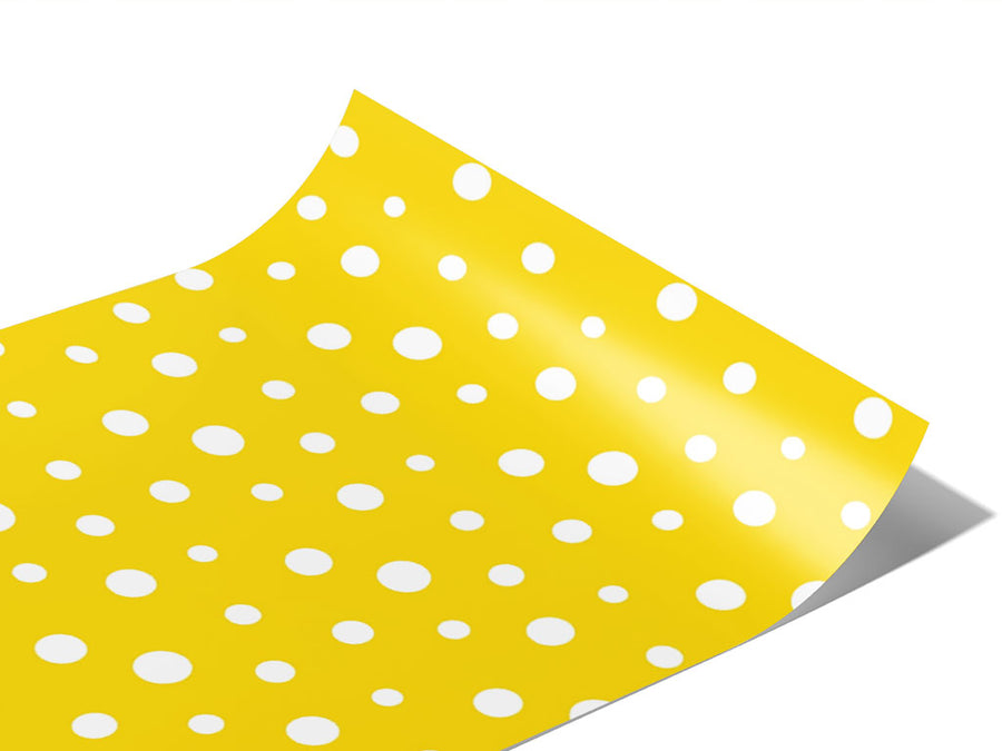 Aureolin Yellow Polka Dot Vinyl Wraps~Rwraps Series 914 Digitally Printed Vinyl Wrap~0