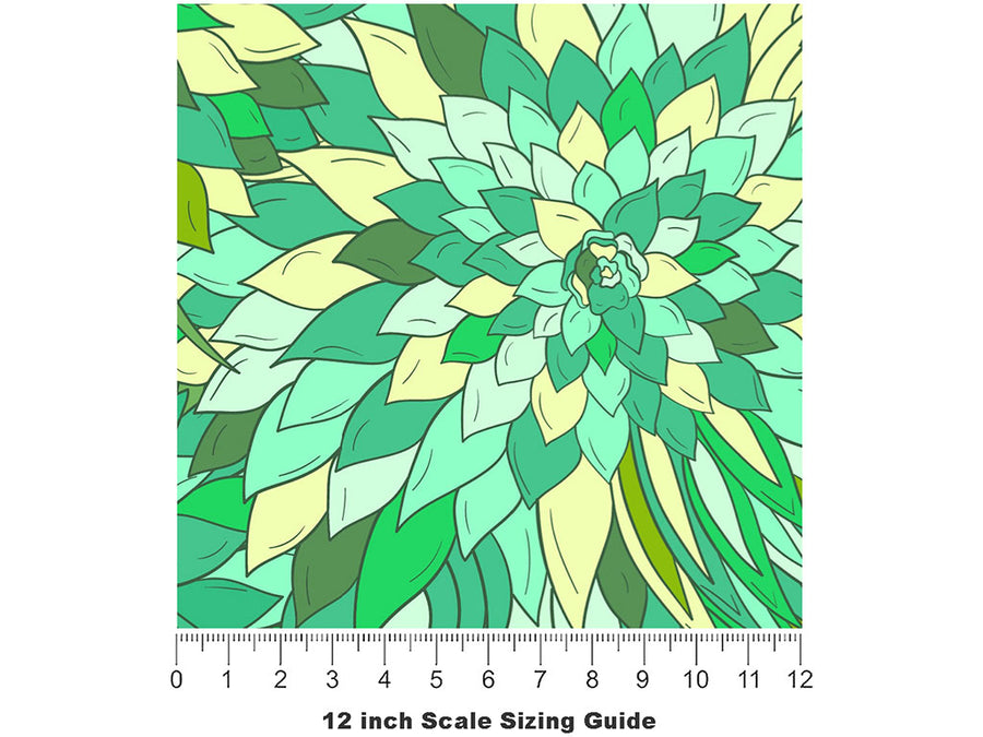 Austere Aranyani Floral Vinyl Film Pattern Size 12 inch Scale~Rwraps Austere Aranyani Floral Sizing Chart~2