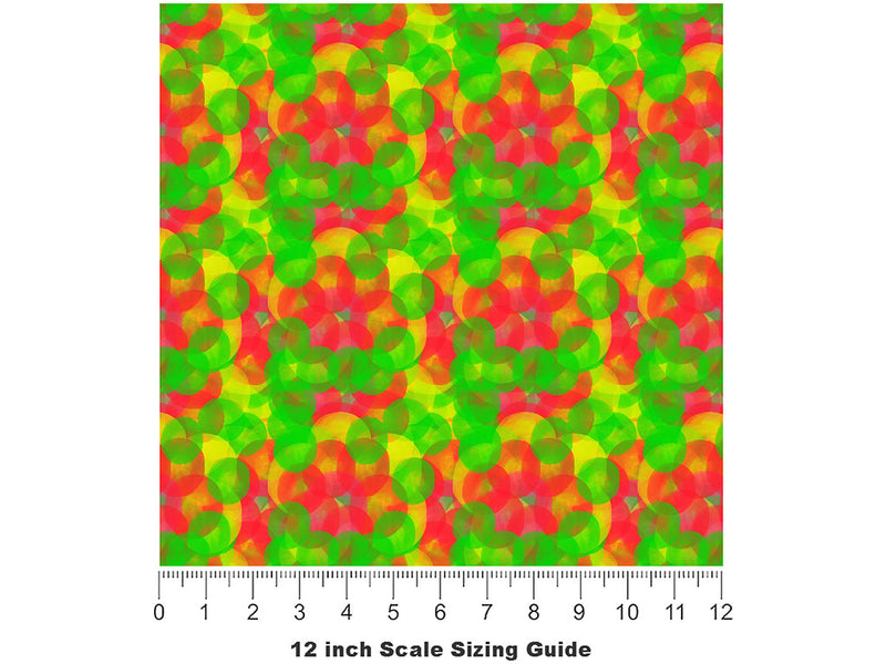 Autumn Spots Tie Dye Vinyl Film Pattern Size 12 inch Scale~Rwraps Autumn Spots Tie Dye Sizing Chart~2