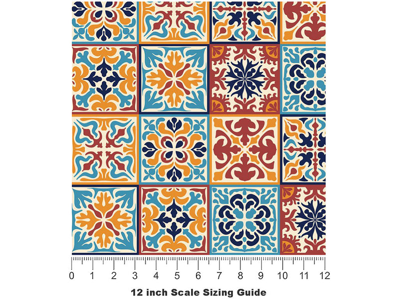 Autumn Tile Vinyl Film Pattern Size 12 inch Scale~Rwraps Autumn Tile Sizing Chart~3