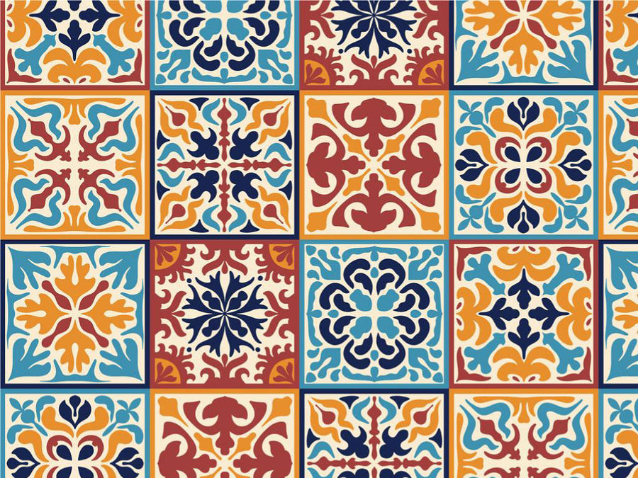 Autumn Tile Vinyl Wrap Pattern~Rwraps Series 914 Digitally Printed Vinyl Wrap~0