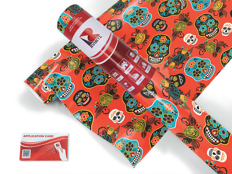 autumnal calaveras day of the dead Craft Vinyl Roll