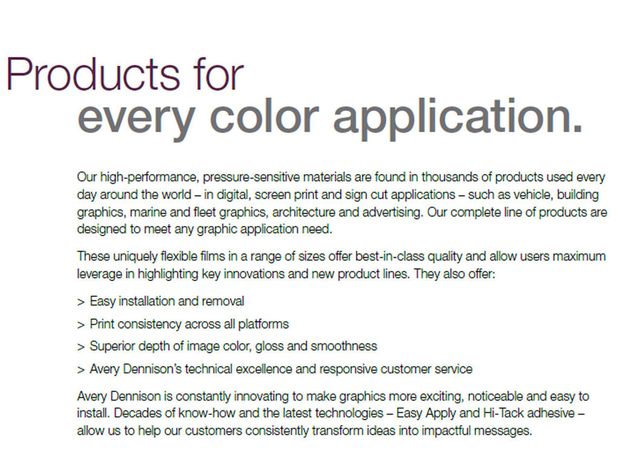 Avery HP750 Pressure Sensitive Vinyl Film