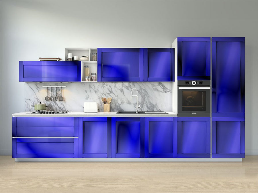 Avery Dennison™ SF 100 Blue Chrome Kitchen Cabinet Wraps