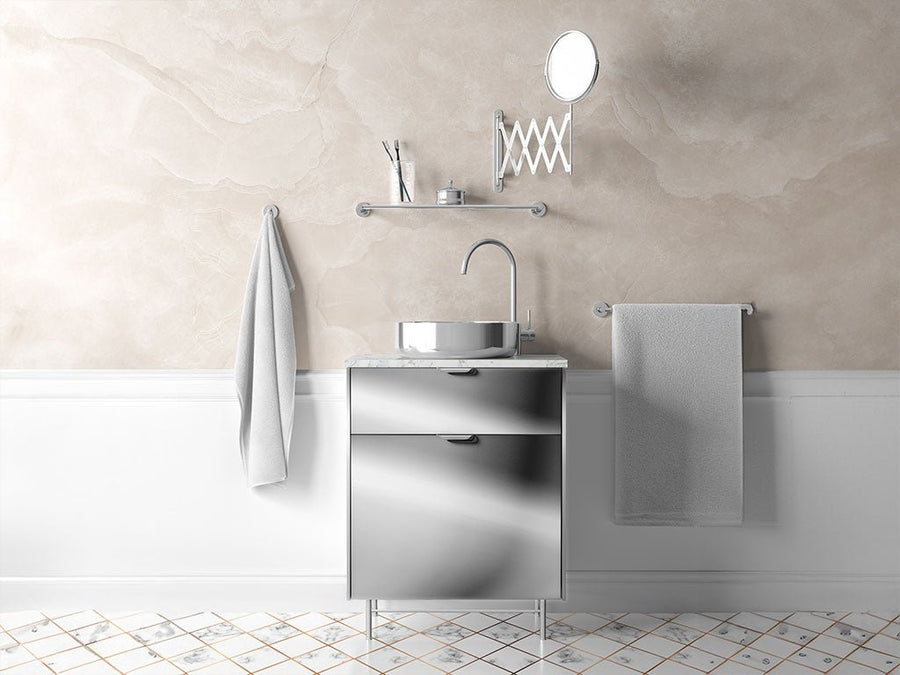 Avery Dennison™ SF 100 Silver Chrome Bathroom Cabinet Wraps