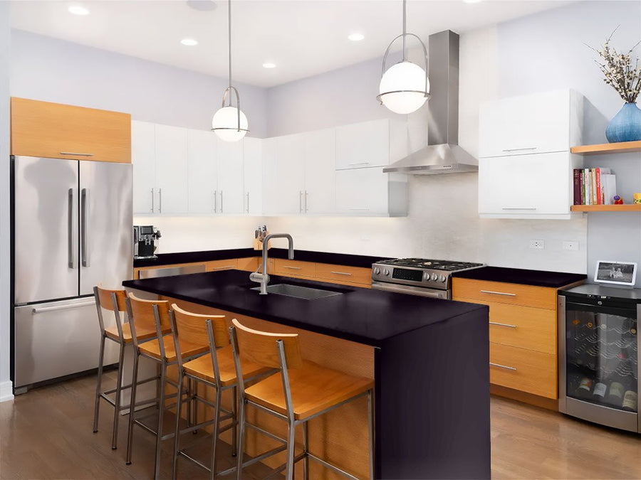 Avery Dennison SW900 Gloss Black Custom Kitchen Counter Wraps