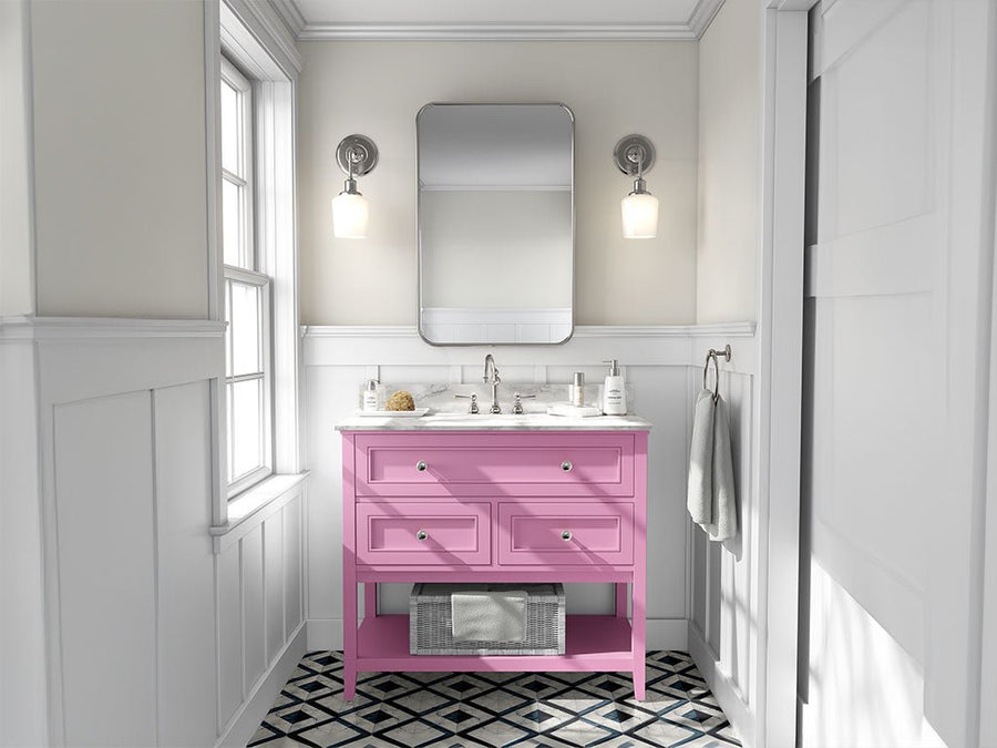 Avery Dennison SW900 Satin Bubblegum Pink DIY Bathroom Cabinet Wraps