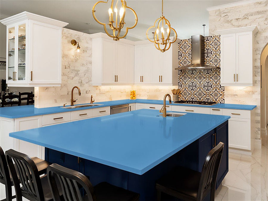 Avery Dennison SW900 Gloss Smoky Blue DIY Kitchen Counter Wraps