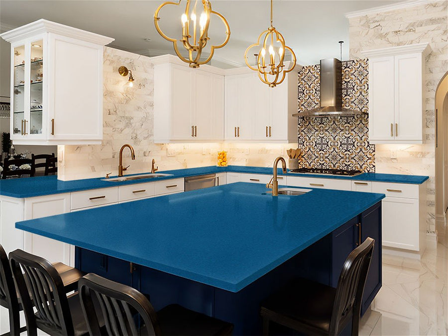 Avery Dennison SW900 Matte Metallic Blue DIY Kitchen Counter Wraps