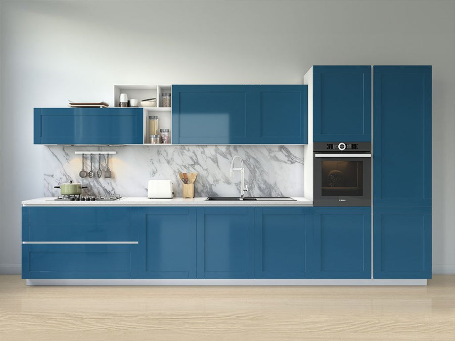 Avery Dennison™ SW900 Matte Metallic Blue Kitchen Cabinet Wraps