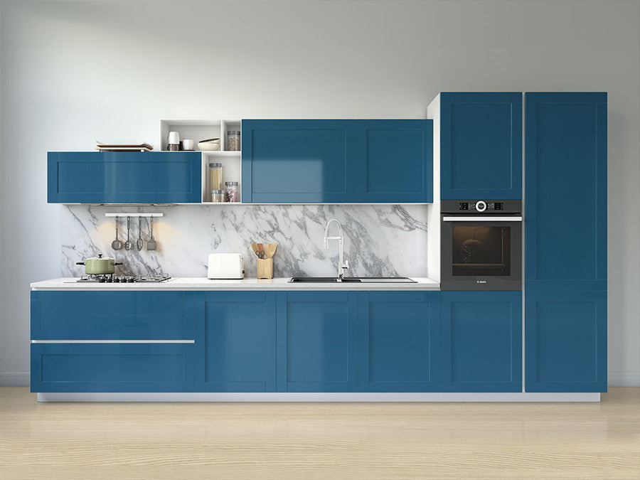 Avery Dennison™ SW900 Matte Metallic Blue Kitchen Cabinet Wraps